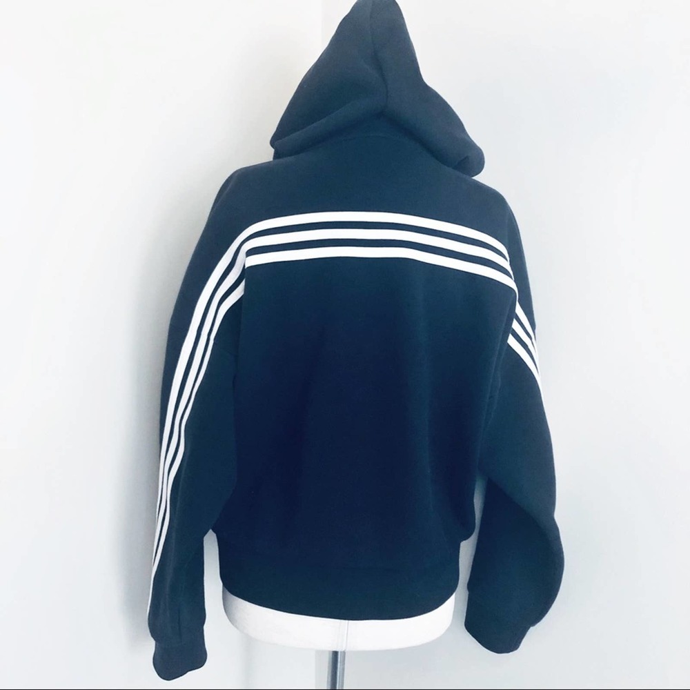SOLD Adidas classic 3 stripe zip scuba hoodie Med - Picture 11 of 14